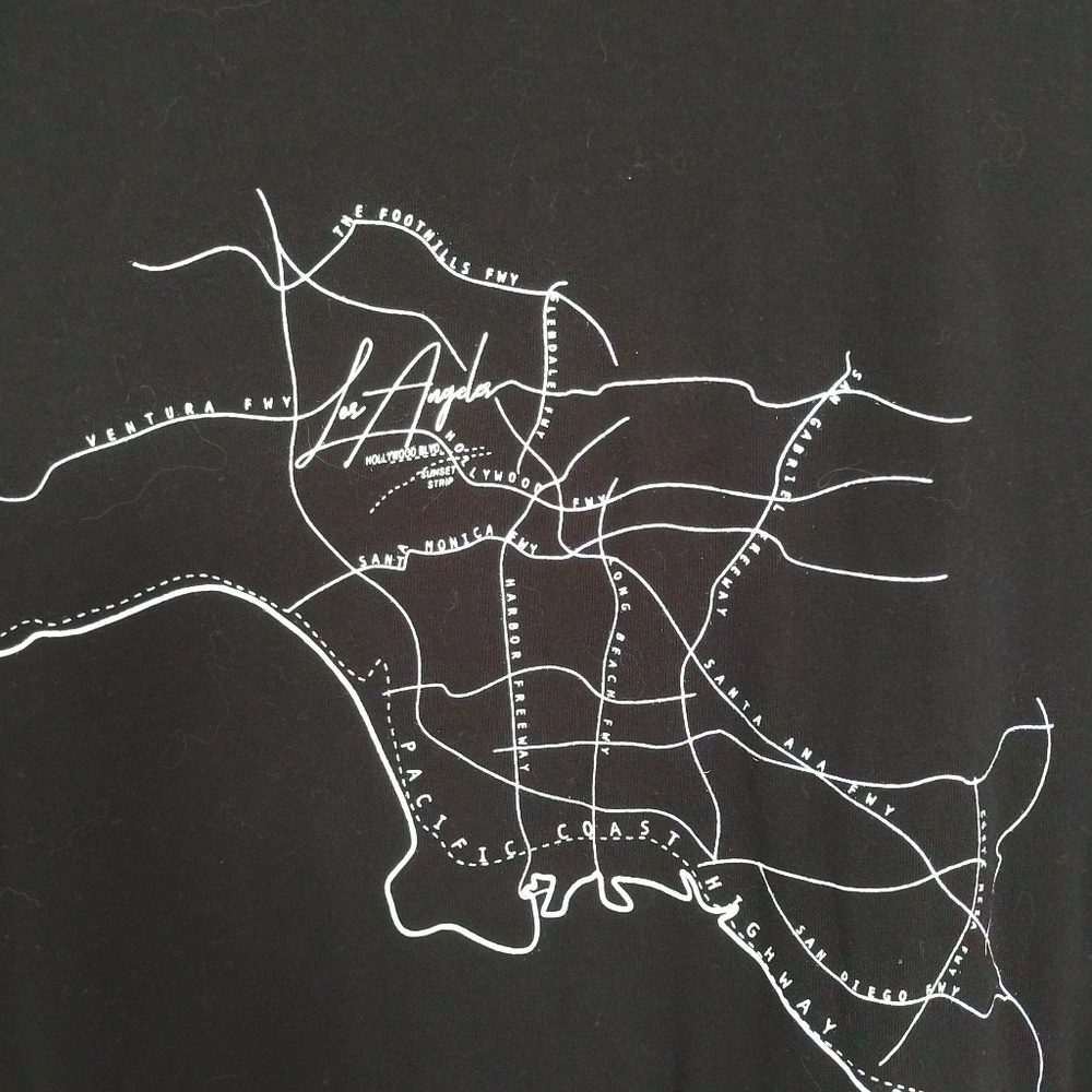 Los Angeles California map tee